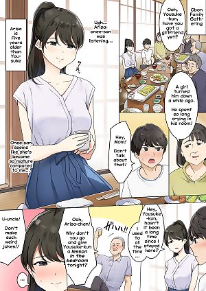 english manga Shinseki no Onee-san ni Fudeoroshi.., big breasts , ponytail 