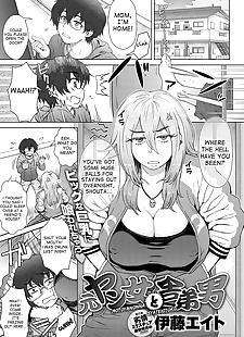 english manga Motoyan Onna to Shatei Otoko, big breasts , glasses  mother